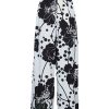 Women's Plus Size Floral Print Oversized Pants Elastic Waist Wide Leg Trousers