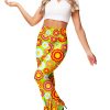 Women's High Waist Stretch Bell Bottom Slim-Fit Flare Leg Hippie Pants