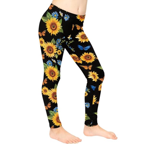 Girls’ Leggings, Yoga Pants Activewear Legging High Waist Active Pants Size for 4-13 Years Kids Teens