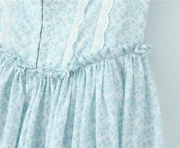 Women Slim Fit Sexy Corset Style Midi Dress Floral Covered Hook Button Spliced Lace Low Waist Party A-Line Long Sling Dress