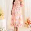 Women's Vintage Floral Print Maxi Dress High Waist Casual Beach Vacation Party Dresses