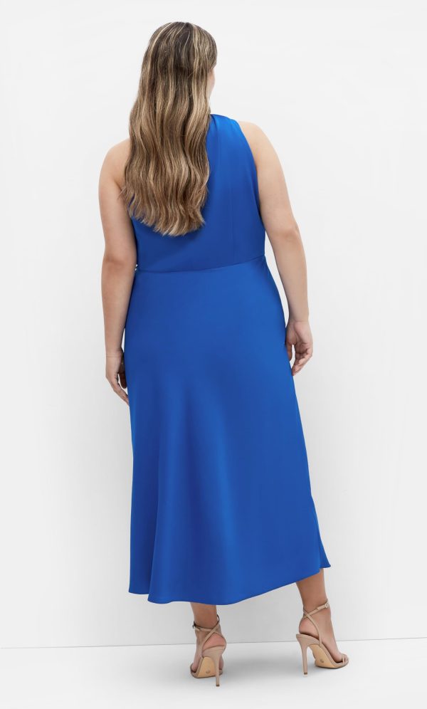 Women's Plus Size Dress-Limelight Halter Midi