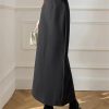 Women Vintage Solid Bodycon Split Wrap Wool Skirt Straight Retro High Waist Long Winter Skirts