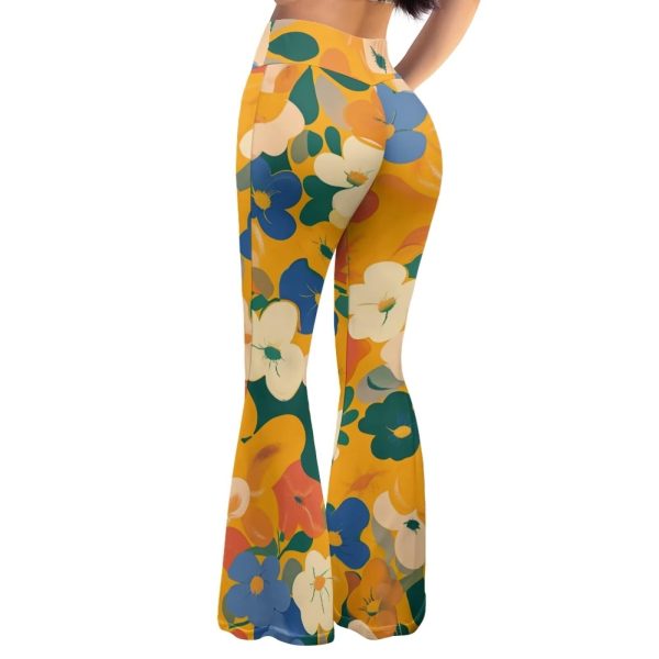 Flare Yoga Pants Women Elegant Funny Graphic Bell Bottoms Pants for Womens High Waisted Flare Leggings Stretch Trousers
