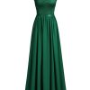 Women's Formal Sleeveless Floral Lace Bridesmaid Party Maxi Dress
