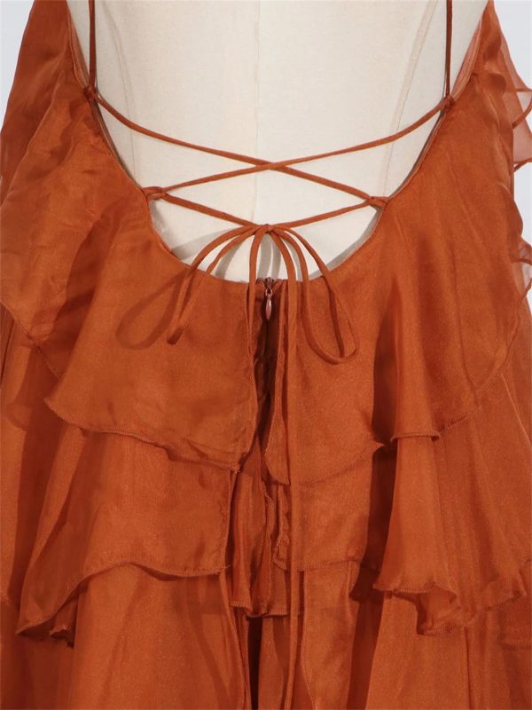 Women Camisole Sleeveless Backless Spliced Appliques High Waist Long Solid Retro Slimming Elegant Dress