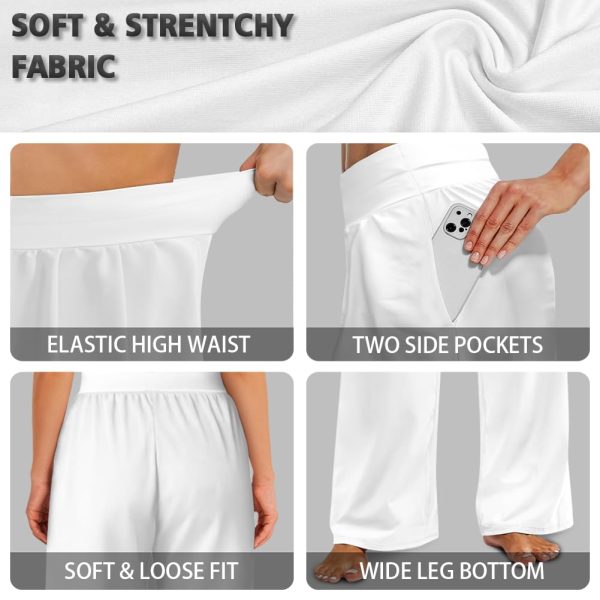 Womens Wide Leg Pants Novelty Yoga Pants with Pockets High Waist Lounge Sweatpants for Workout Trendy Pajama Pants