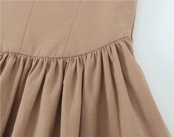 Women’S Dress Temperament Slim Summer Long Suspender V Neck Casual Adjustable Shoulder Strap Big Swing A Line Dresses