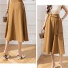 Women Vintage Elegant Big Swing Maxi Skirt High Waist Bandage Belt Cute Umbrella A-Line Long Skirts