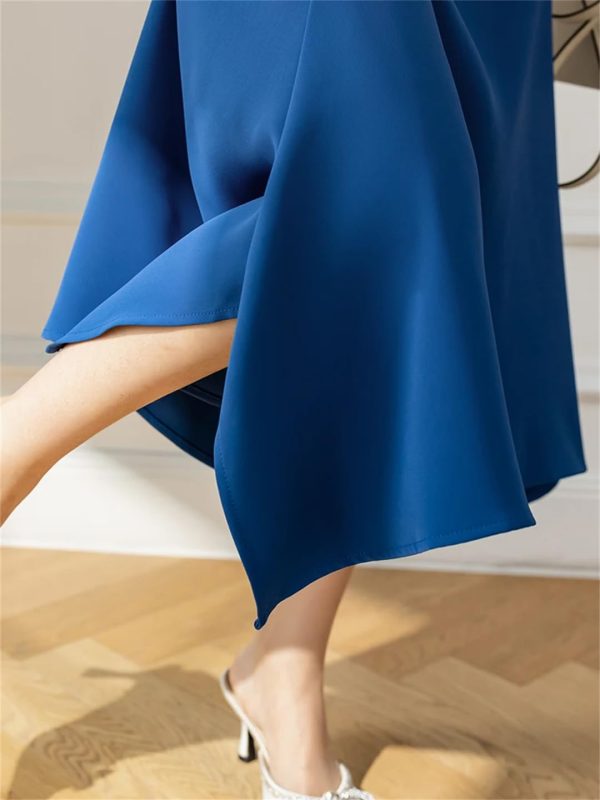 Women Irregular Skirt Long High Waist Office OL Work Midi Skirts
