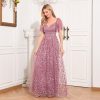 Long Tulle Evening Gowns A Line Floral Appliques Formal Dresses for Women FBAMO04
