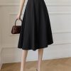 Women Elegant High Waist Office Wear A-Line Maxi Skirts Blue Black EN8 Falda Midi Long Skirt