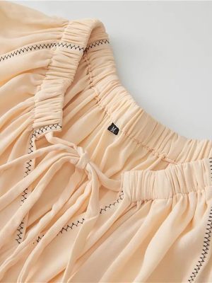 Women's Bohemian Casual Vacation Dress O Neck Lace-Up Lantern Long Sleeve Party Maxi Dresses