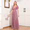 Long Tulle Evening Gowns A Line Floral Appliques Formal Dresses for Women FBAMO04