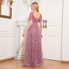 Long Tulle Evening Gowns A Line Floral Appliques Formal Dresses for Women FBAMO04