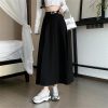 Women Elegant Suit A-Line Long Skirt for Fall Korean Style Work OL Office Big Swing Long Skirts