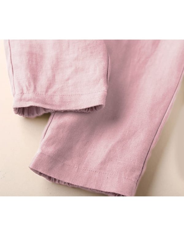 Linen Pants for Women Summer Casual High Waisted Drawstring White Beach Pant