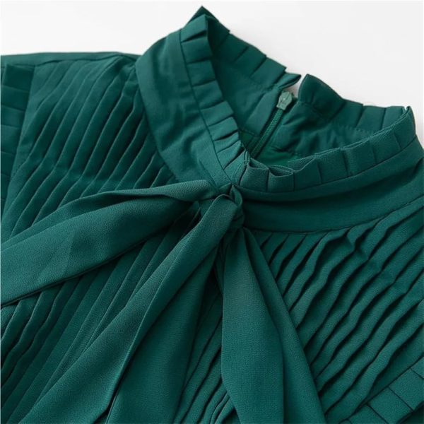 Women's Bohemian Holiday Party Dress Stand Collar Long Sleeve Ruffled Casual Elegant Maxi Dresses