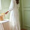 Classic Lace Maxi Dress Women Bohemian Hollow Out A Line Skirt Elegant White Casual Long Dresses