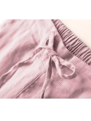 Linen Pants for Women Summer Casual High Waisted Drawstring White Beach Pant