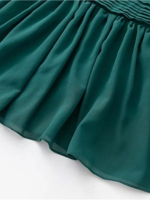 Women's Bohemian Stand Collar Dress Long Sleeve Ruffled Holiday Party Maxi Evening Dresses