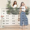 Womens Capri Pants Wide Leg High Waisted Palazzo Lounge Pants Drawstring Casual Trousers with Pockets