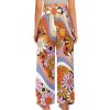 Wide Leg Pants for Women Summer 2024 Palazzo Tropical Floral Casual High Waist Trousers with Pockets S-3XL