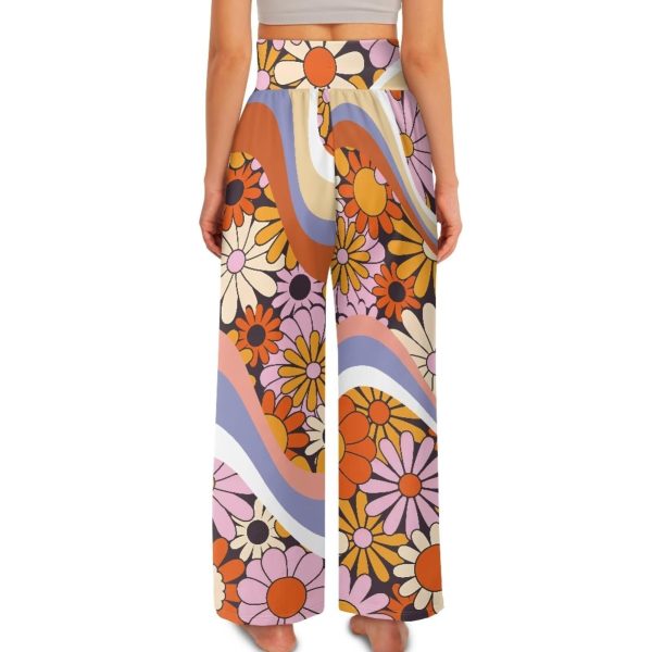 Wide Leg Pants for Women Summer 2024 Palazzo Tropical Floral Casual High Waist Trousers with Pockets S-3XL