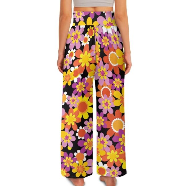 Womens Wide Leg Pants Novelty Yoga Pants with Pockets High Waist Lounge Sweatpants for Workout Trendy Pajama Pants