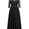 Women's Formal Floral Lace Plus Size Wedding Maxi Dress