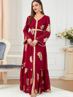 Abaya Dress for Women Dubai Sadui Bead Moroccan Kaftan Fancy Eid Dress