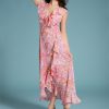 Women's Chiffon Faux Wrap Ruffle Maxi Dress Guest of Wedding