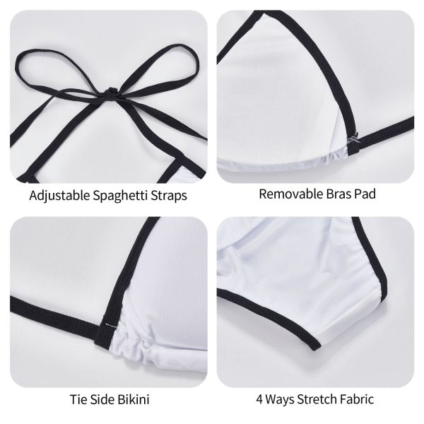 New Sexy Two Pieces Bikini Sets for Women Triangle Top & Thong String Tie-Up Swimsuit