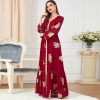 Abaya Dress for Women Dubai Sadui Bead Moroccan Kaftan Fancy Eid Dress