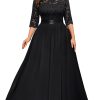 Women's Formal Floral Lace Plus Size Wedding Maxi Dress