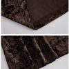 Womens Fleece A-Line Long Skirts Elegant Solid Color High Waist Mid Length Skirts