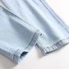 Men's Ripped Floral Embroidered Skinny Jeans Vintage Style with Broken Holes Denim Pants Stretch Fit Jean Trousers (Light