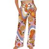 Wide Leg Pants for Women Summer 2024 Palazzo Tropical Floral Casual High Waist Trousers with Pockets S-3XL