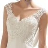 Women's Wedding Dress Lace Double V-Neck Sleeveless Evening Dress