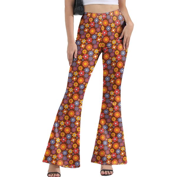 American Flag Flare Pants Women 4th of July Bell-Bottoms USA Wide Leg Pant Red Blue White Independence Day