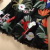 Women Spring Summer Flowers Butterfly Parrot Embroidery Mermaid Dress