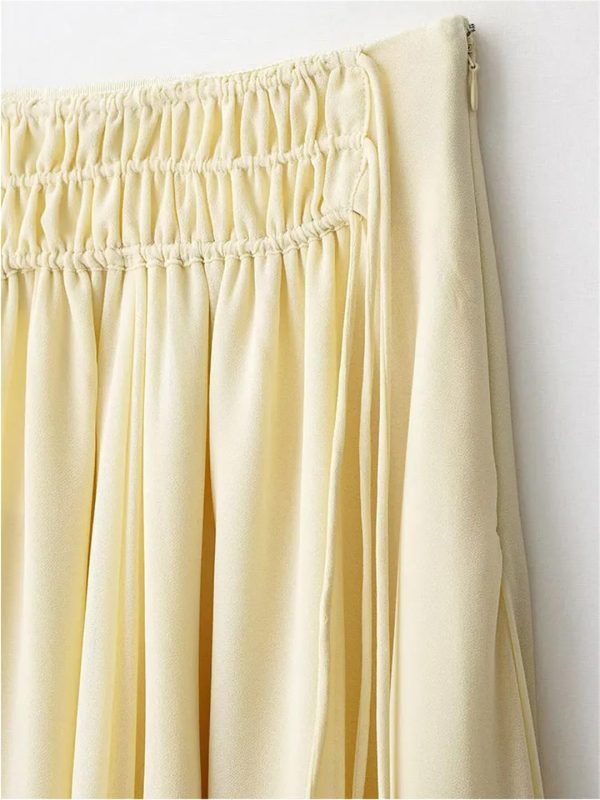 Women Pleated Long Skirt Ruffled Elegant Party Skirts ﻿