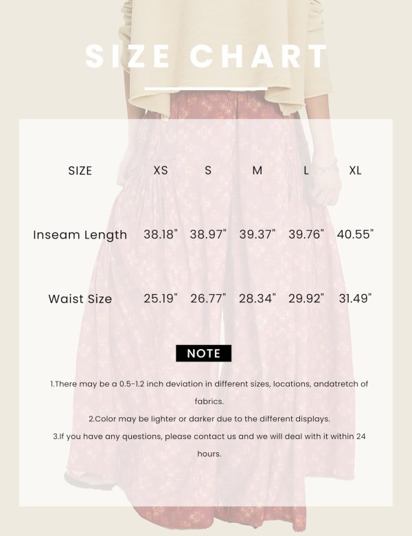 Womens Wide Leg Pants Flowy High Elastic Waist Loose Printed Beach Boho Yoga Casual Long Trousers
