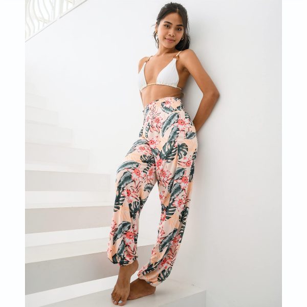 Women's Harem Pants High Waist Hippie Boho Yoga Palazzo Casual with Pockets