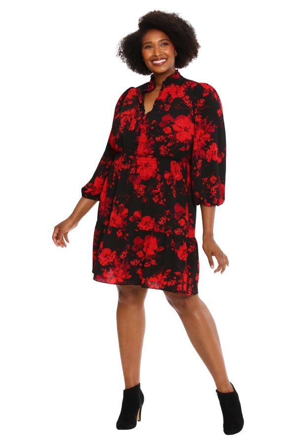 Women's Dress Easy Feminine Versatile Smocked Waist Ruffle Neckline