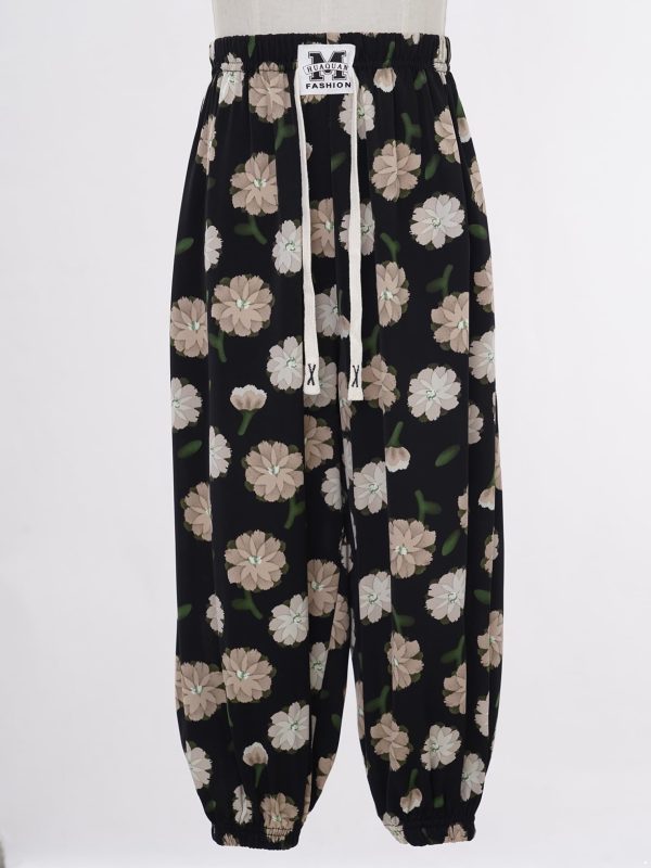 Girls Colorful Harem Pants Elastic Waist Loose Bohemian Beach Pants Hippie Dance Yoga Sports Trousers