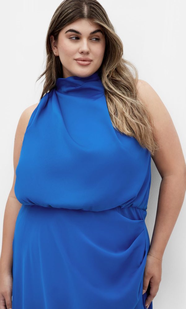 Women's Plus Size Dress-Limelight Halter Midi