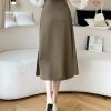 Women's Summer Irregular Skirt with Lace Bow High Waist Elegant Office OL Work Fashion Midi Skirts