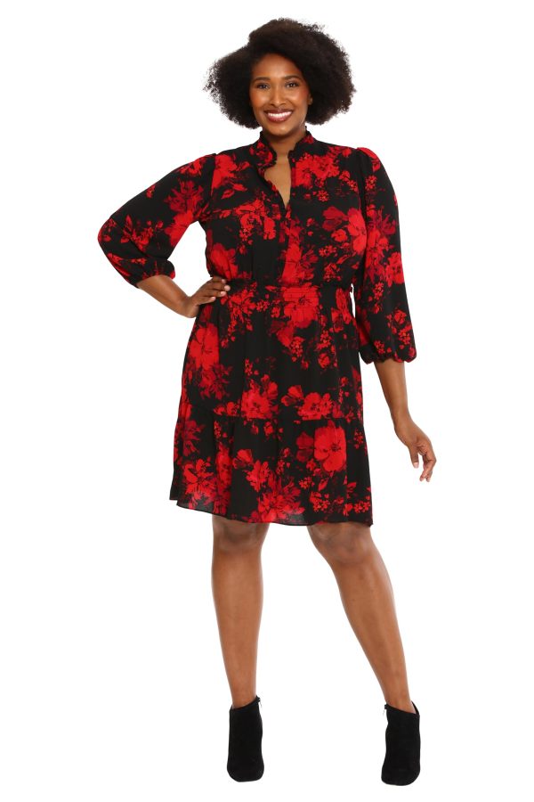 Women's Dress Easy Feminine Versatile Smocked Waist Ruffle Neckline
