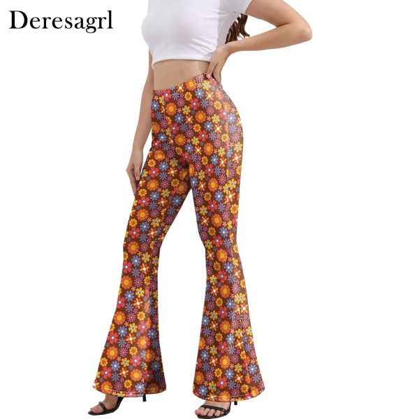 American Flag Flare Pants Women 4th of July Bell-Bottoms USA Wide Leg Pant Red Blue White Independence Day